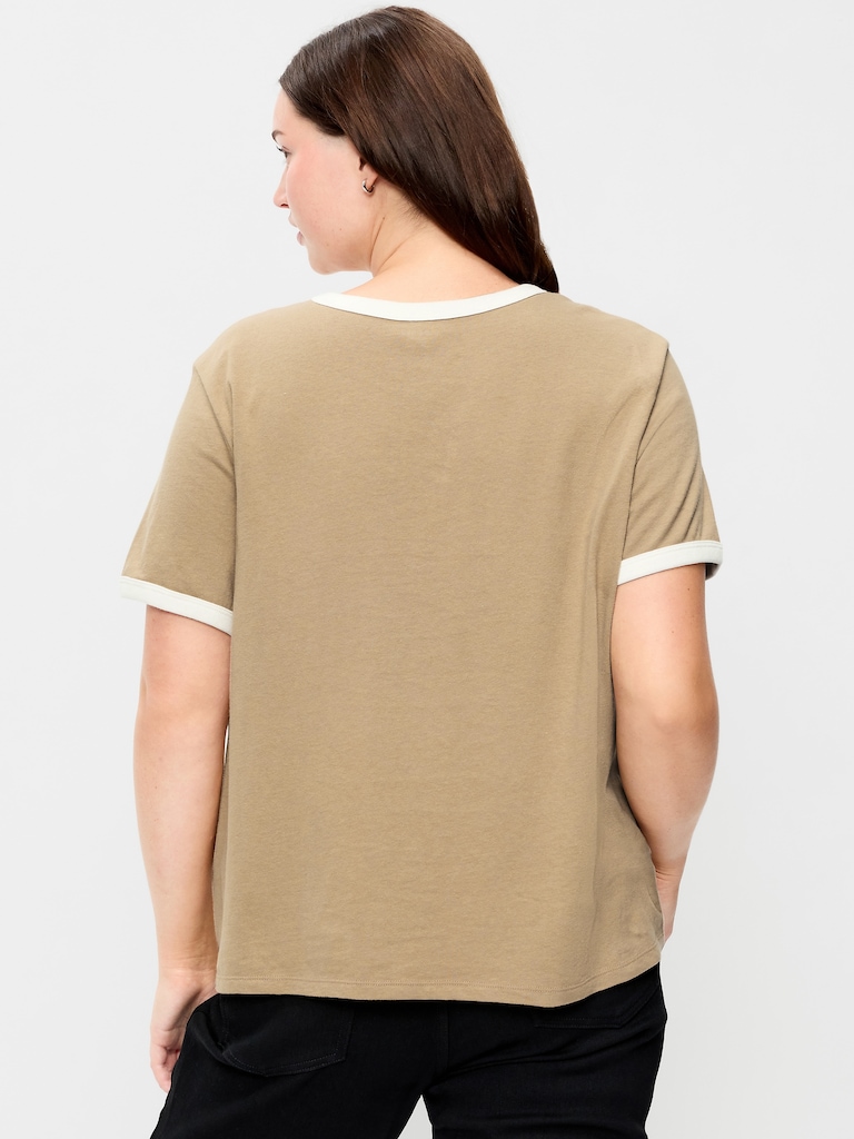 EveryWear Crew-Neck Logo-Graphic Ringer T-Shirt