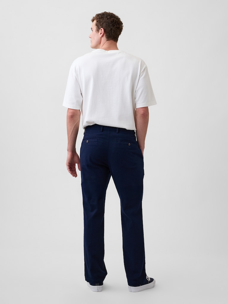 Straight Linen-Blend Pants