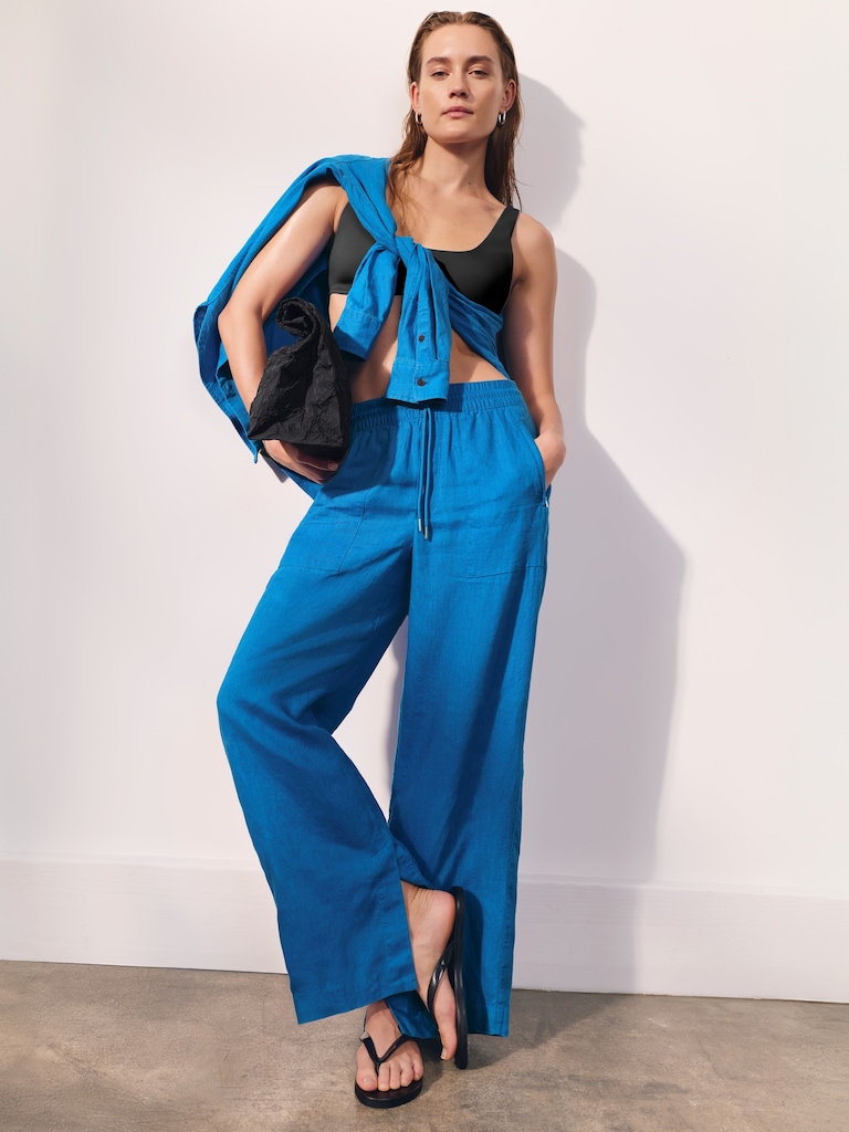 Retreat Linen High Rise Wide Leg Pant