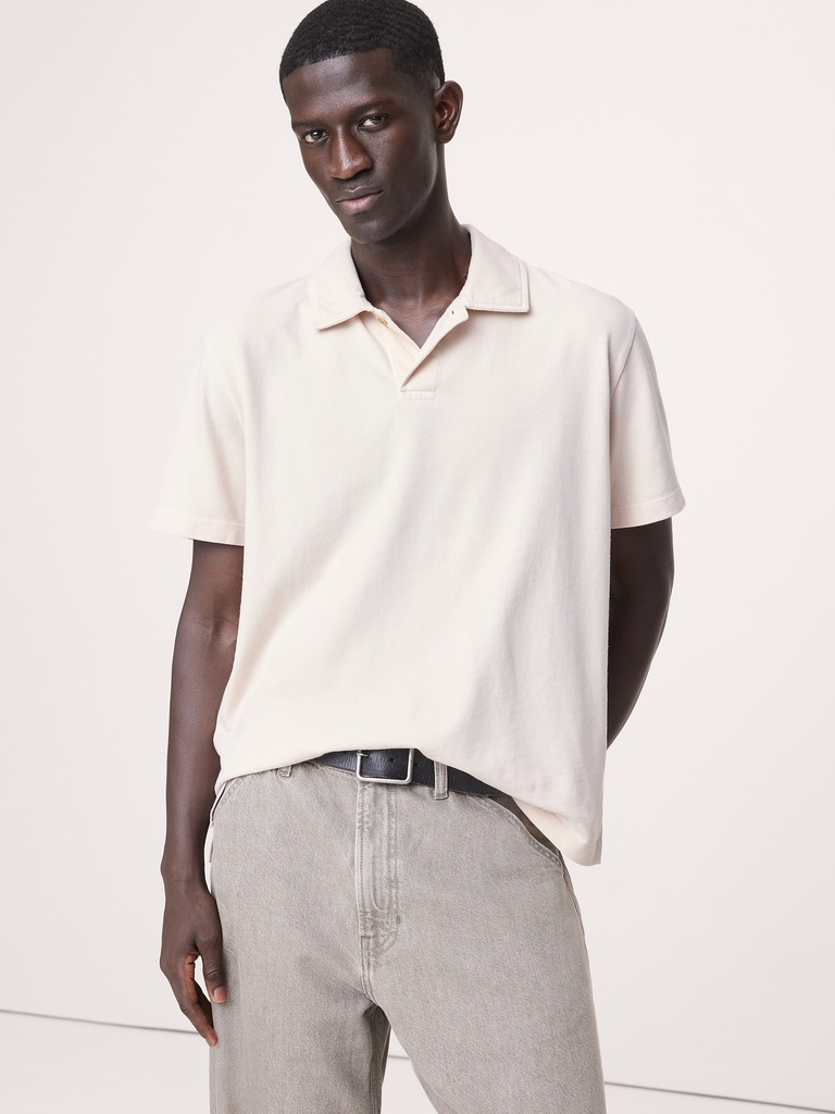 Relaxed Sueded Cotton Polo