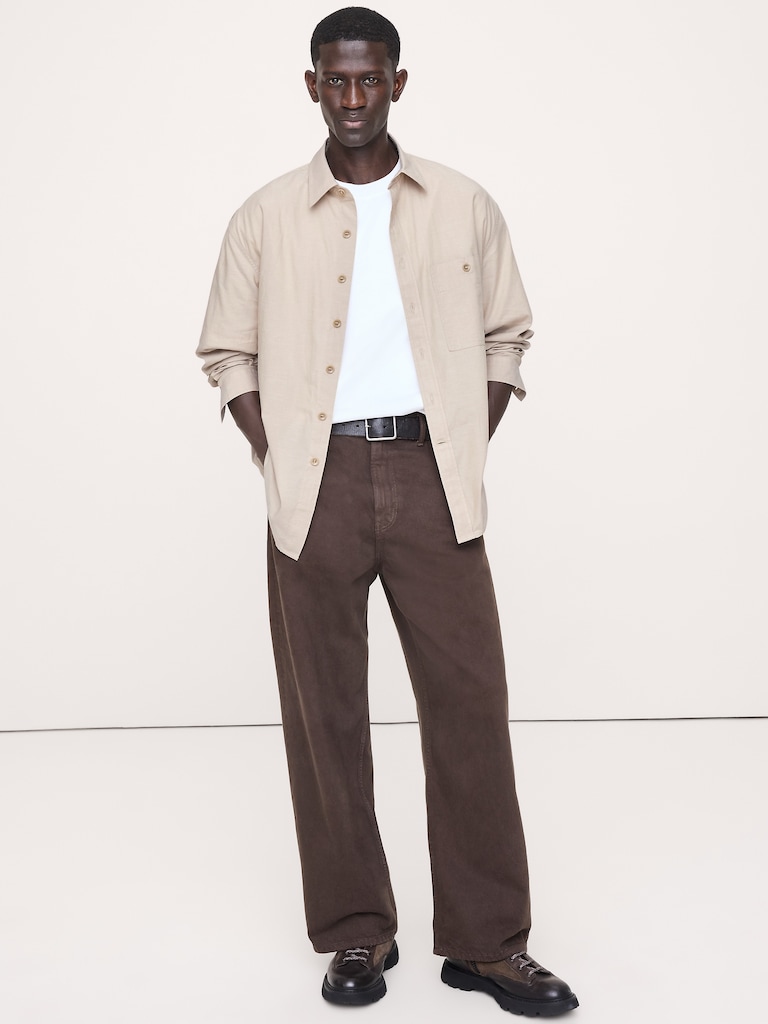 Relaxed-Fit Washed Cotton Poplin Shirt