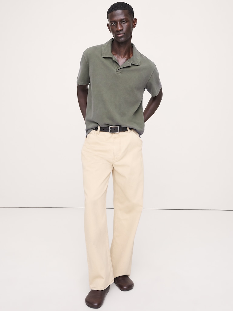 Relaxed Sueded Cotton Polo