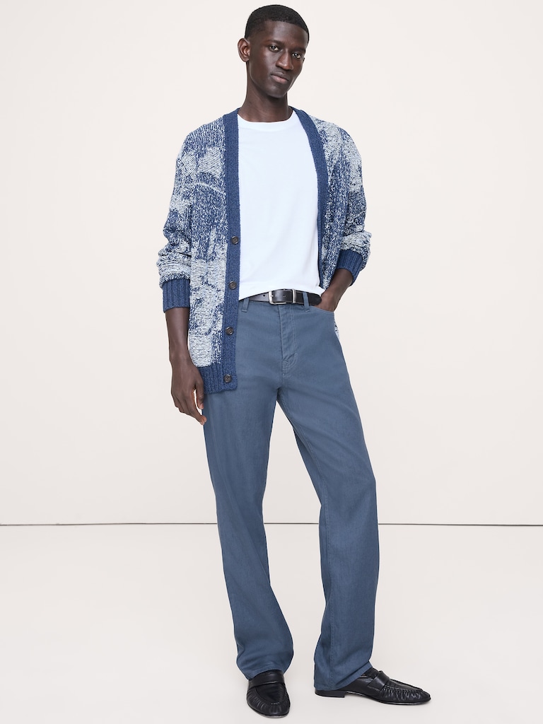 Straight Linen-Cotton Traveler Pant