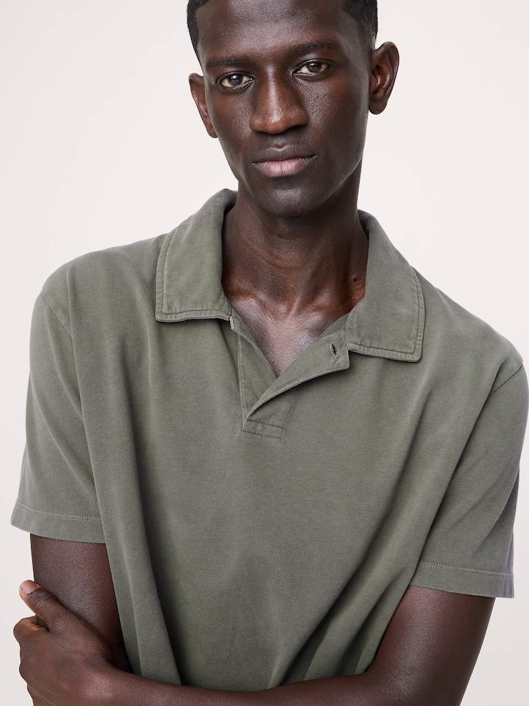 Relaxed Sueded Cotton Polo