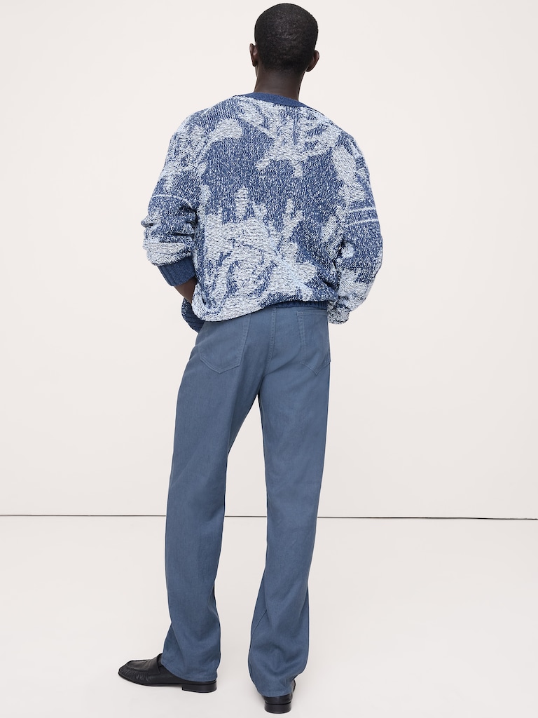 Straight Linen-Cotton Traveler Pant