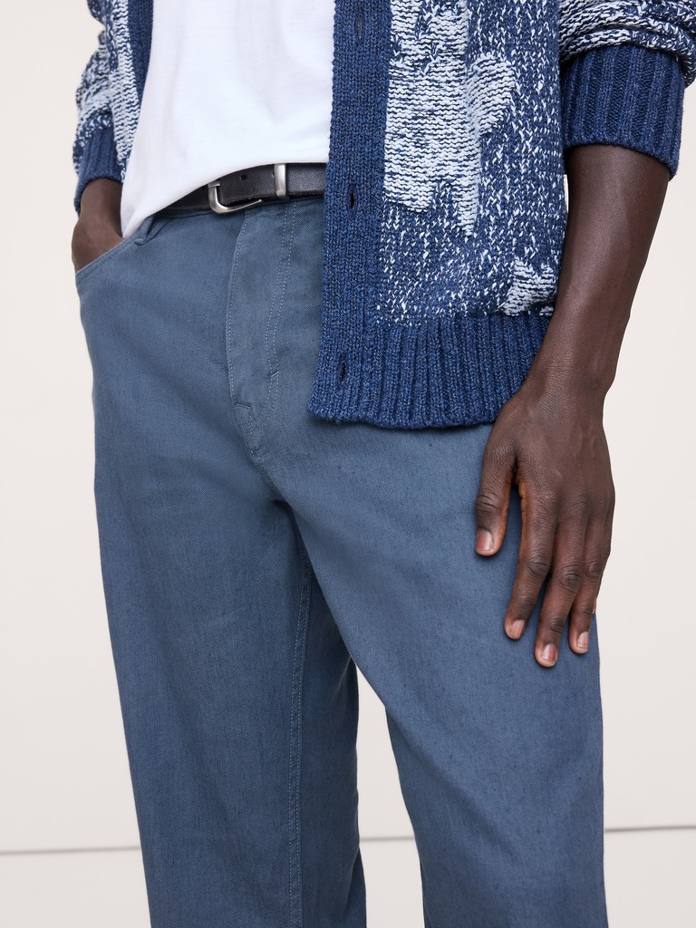 Straight Linen-Cotton Traveler Pant
