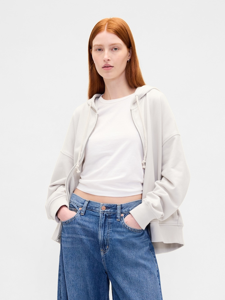 Heavyweight French Terry Oversized Zip Hoodie