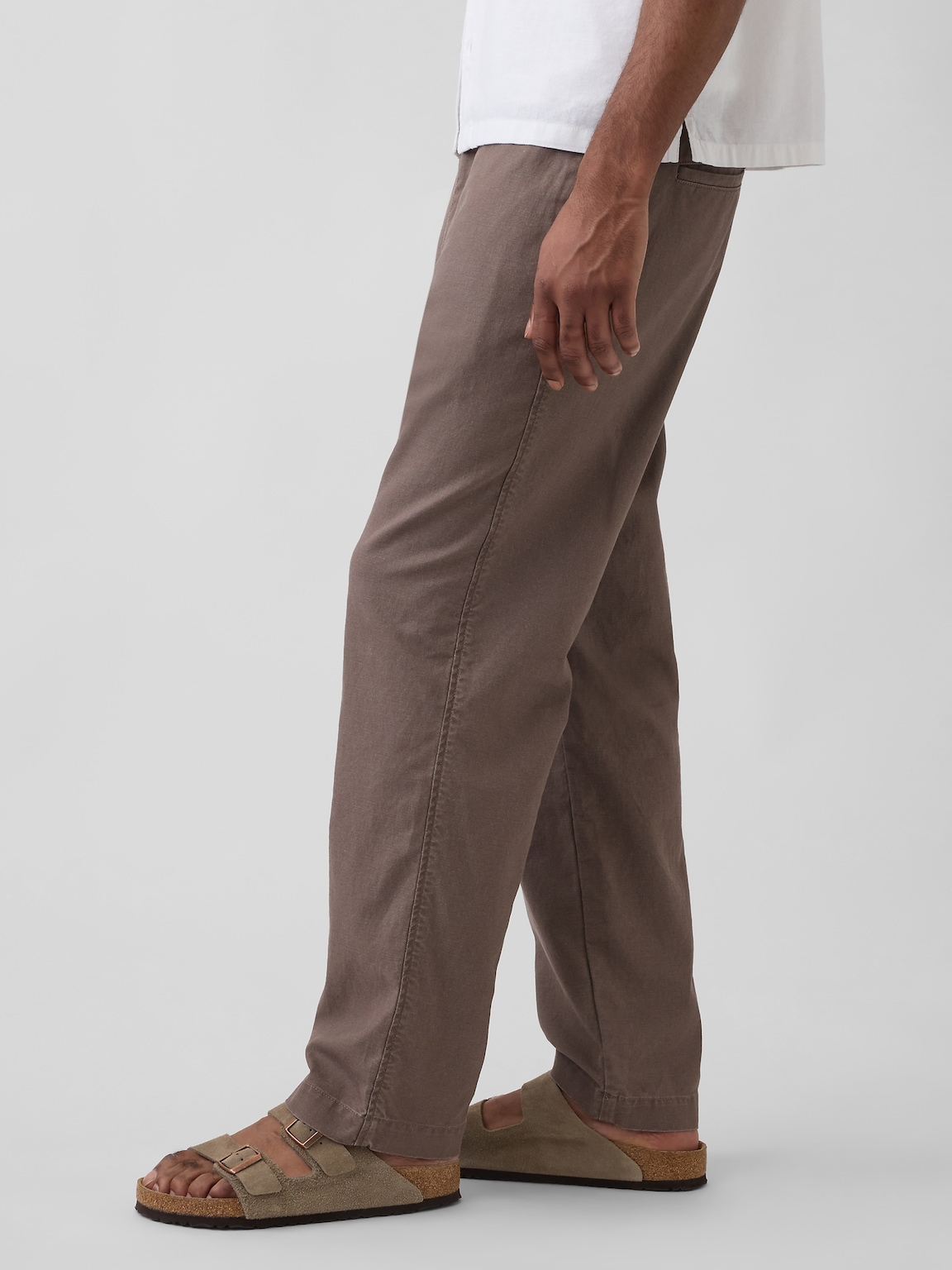 Linen-Cotton Relaxed Taper Pants