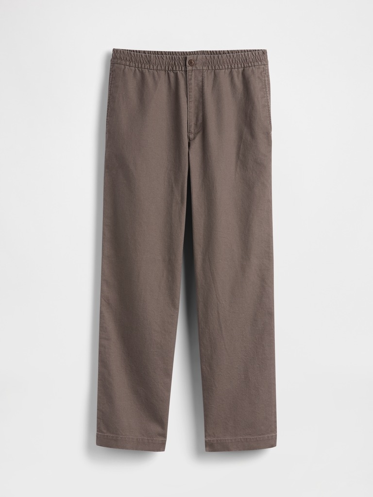 Linen-Cotton Relaxed Taper Pants