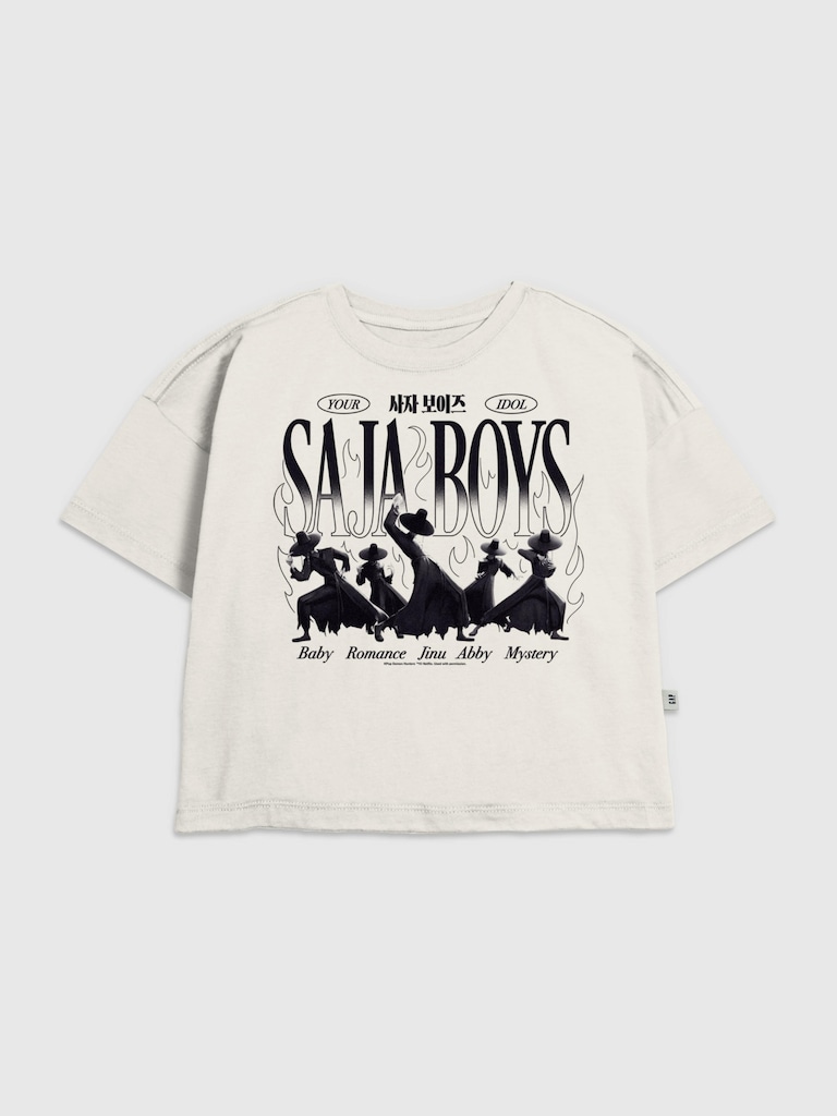 Kids K-Pop Demon Hunters Saja Boys Silhouette Graphic T-Shirt