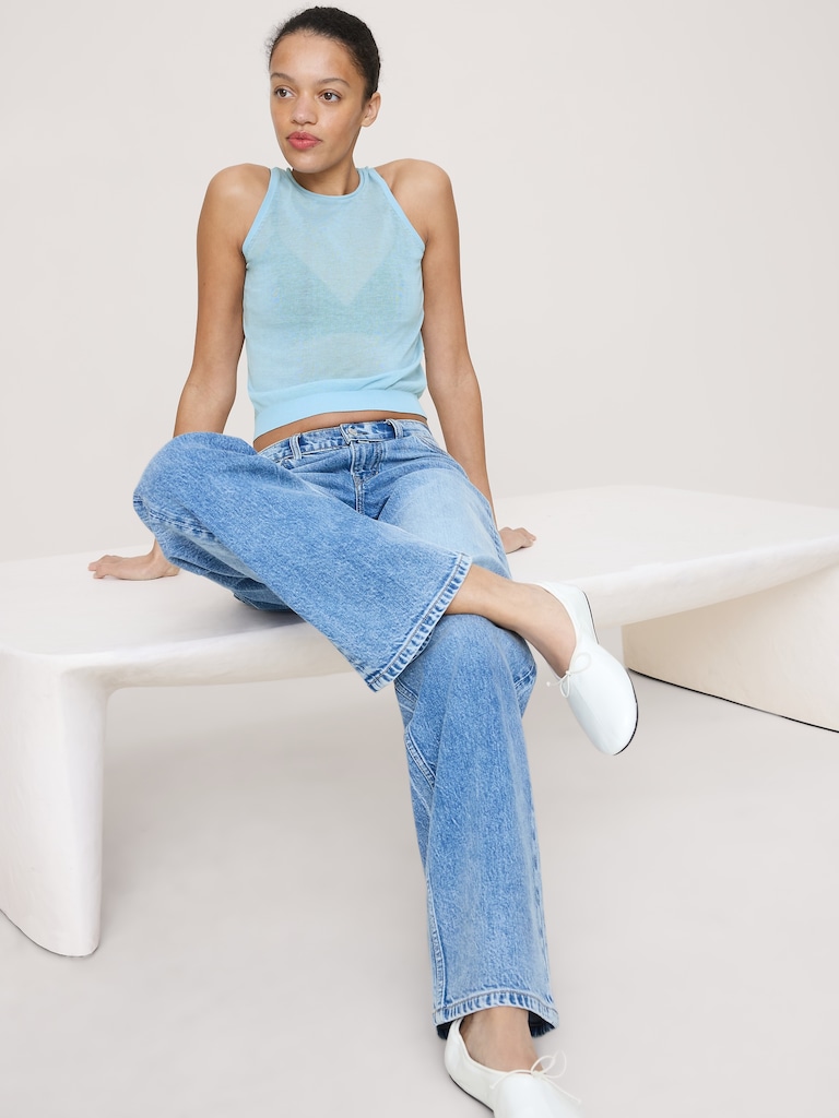 Sheer Ultra-Fine Cotton Sweater Tank