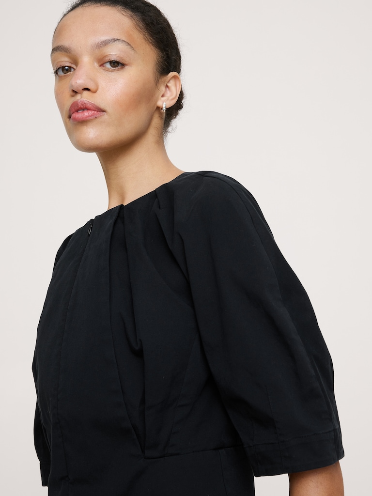 Soft Cotton Zip-Neck Top