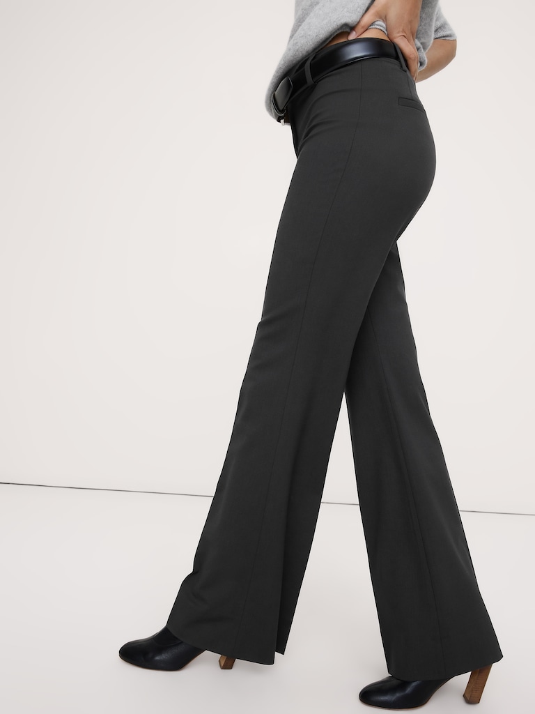 High-Rise Flare Italian Lightweight Wool Pant