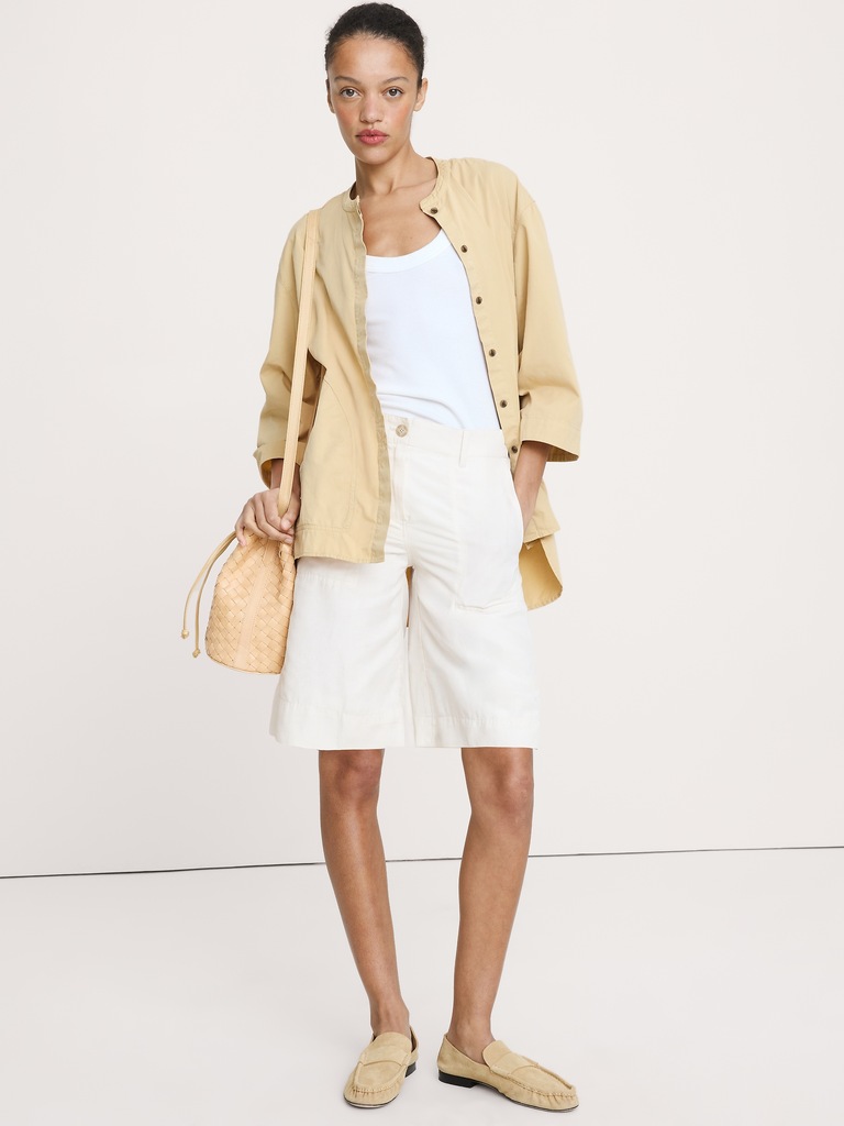 Mid-Rise Tencel™-Linen Bermuda Short