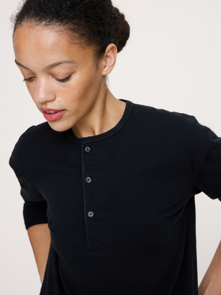 Cotton Slub Henley T-Shirt