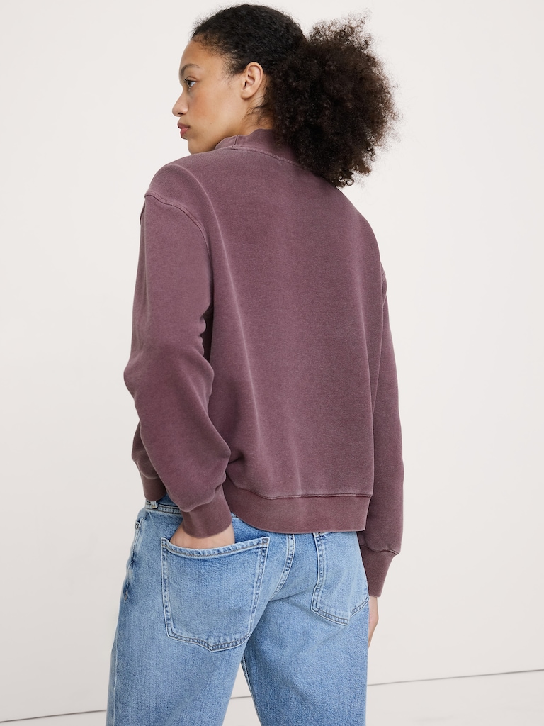 French Terry Mock-Neck Sweatshirt
