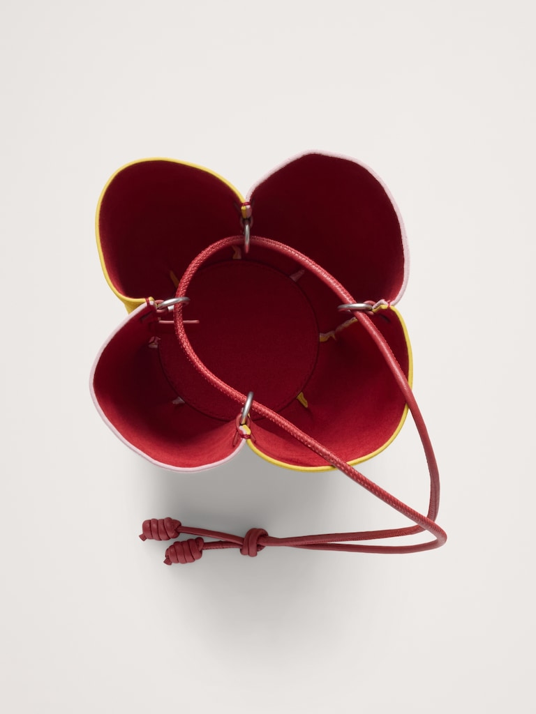 Color-block Suede Tulip Bag