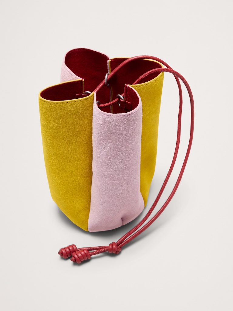 Color-block Suede Tulip Bag