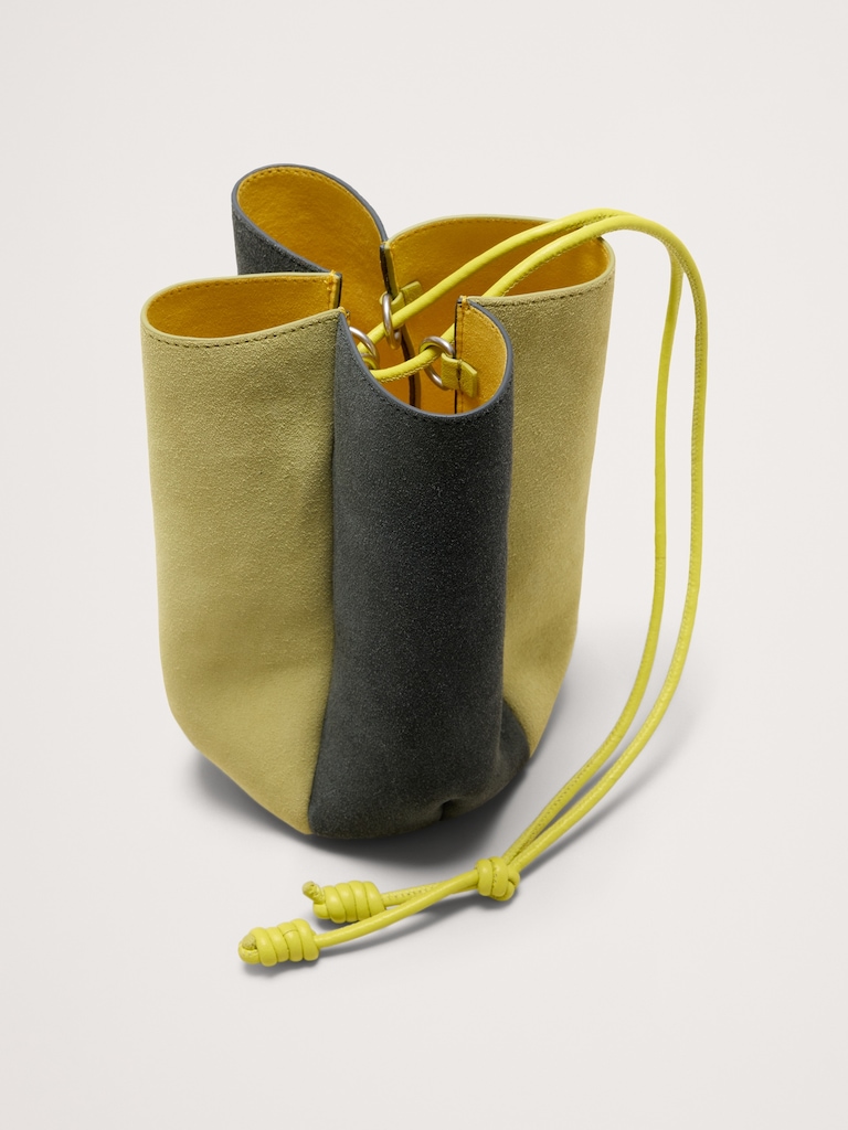 Color-block Suede Tulip Bag