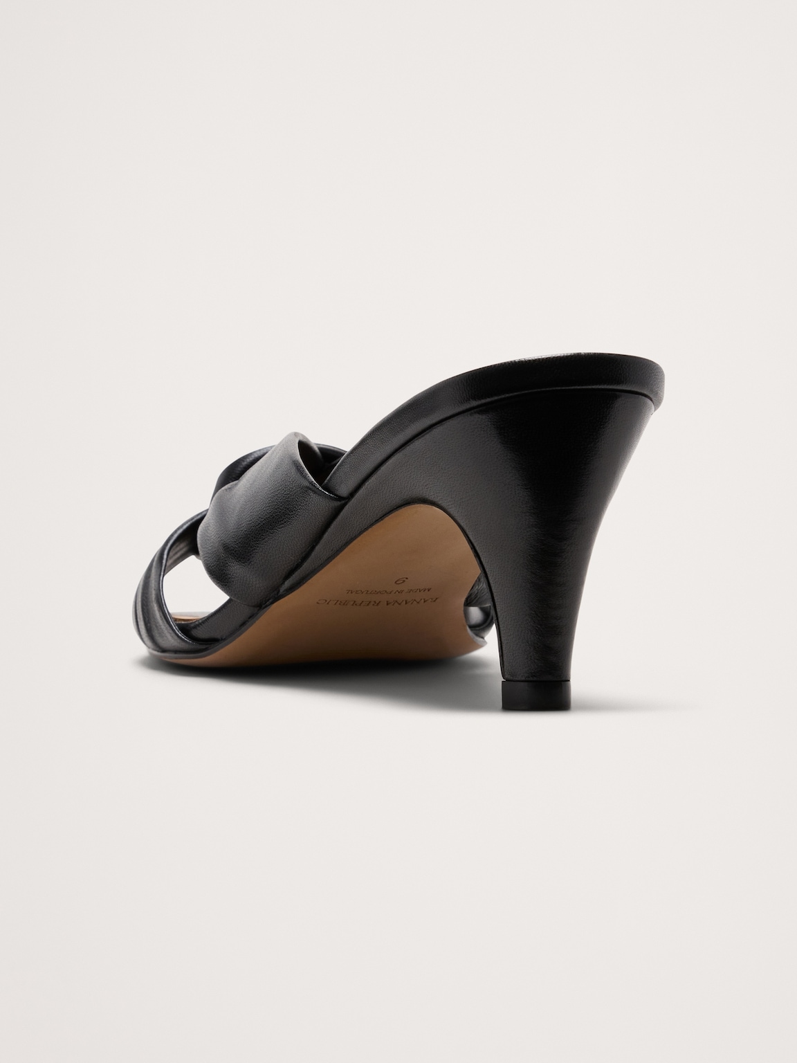 Italian Leather Soft-Knot Heeled Sandal