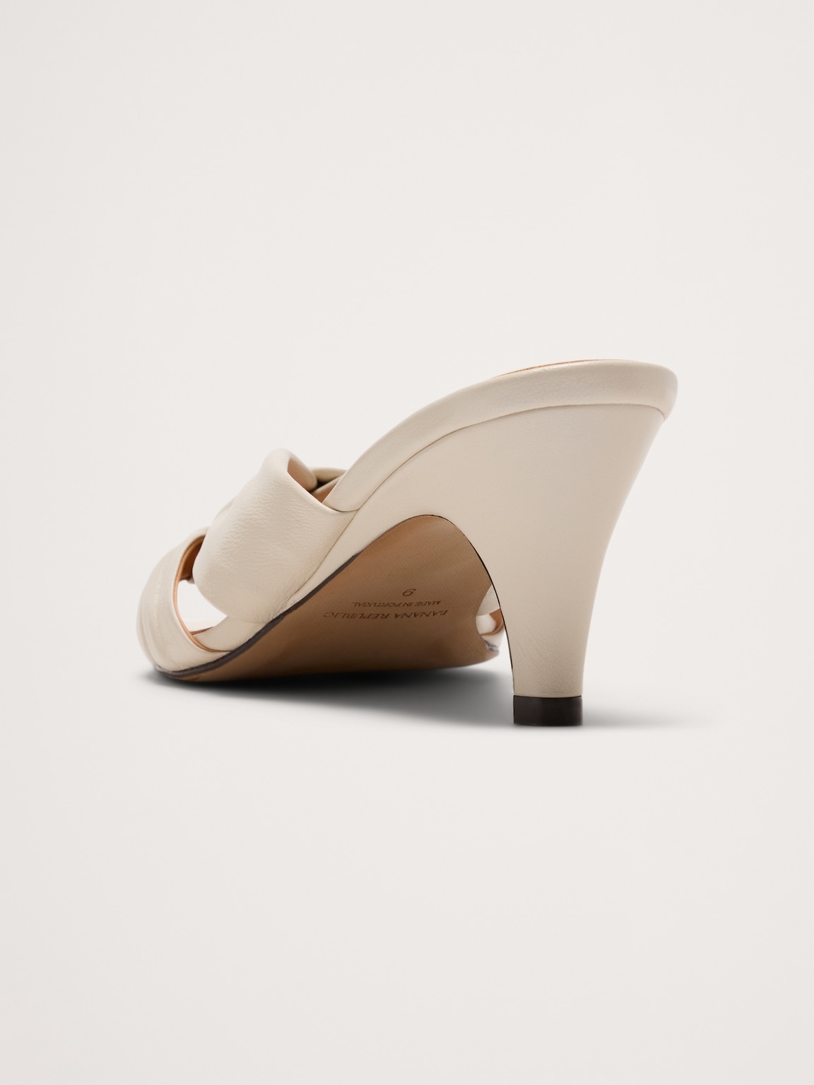 Italian Leather Soft-Knot Heeled Sandal