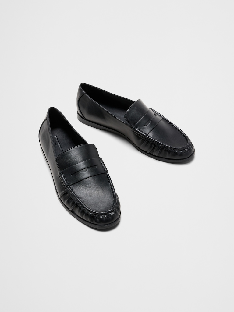 Vegan Leather Gathered Loafer