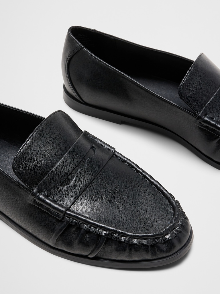 Vegan Leather Gathered Loafer