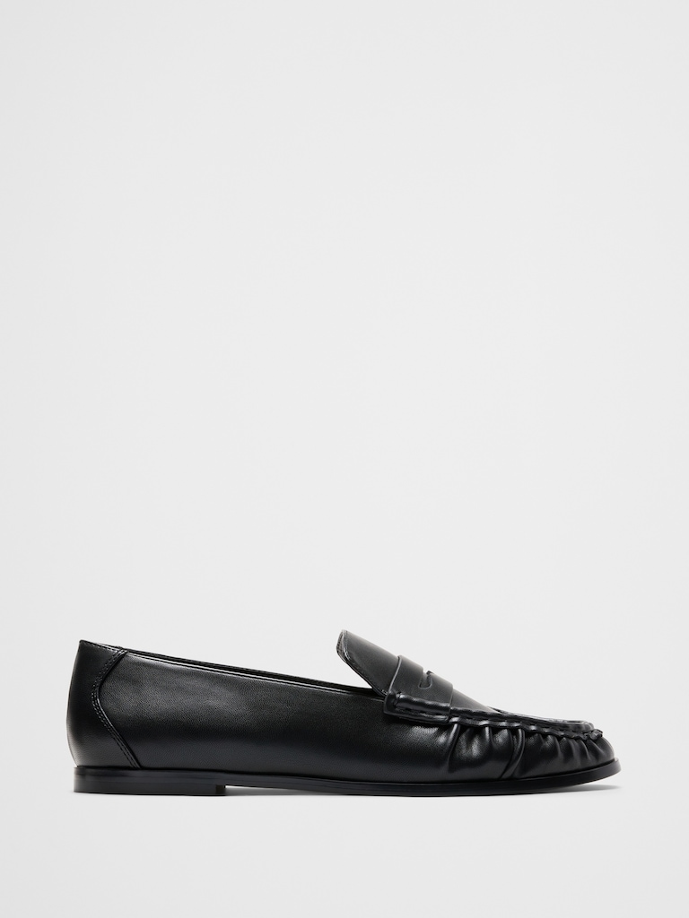 Vegan Leather Gathered Loafer