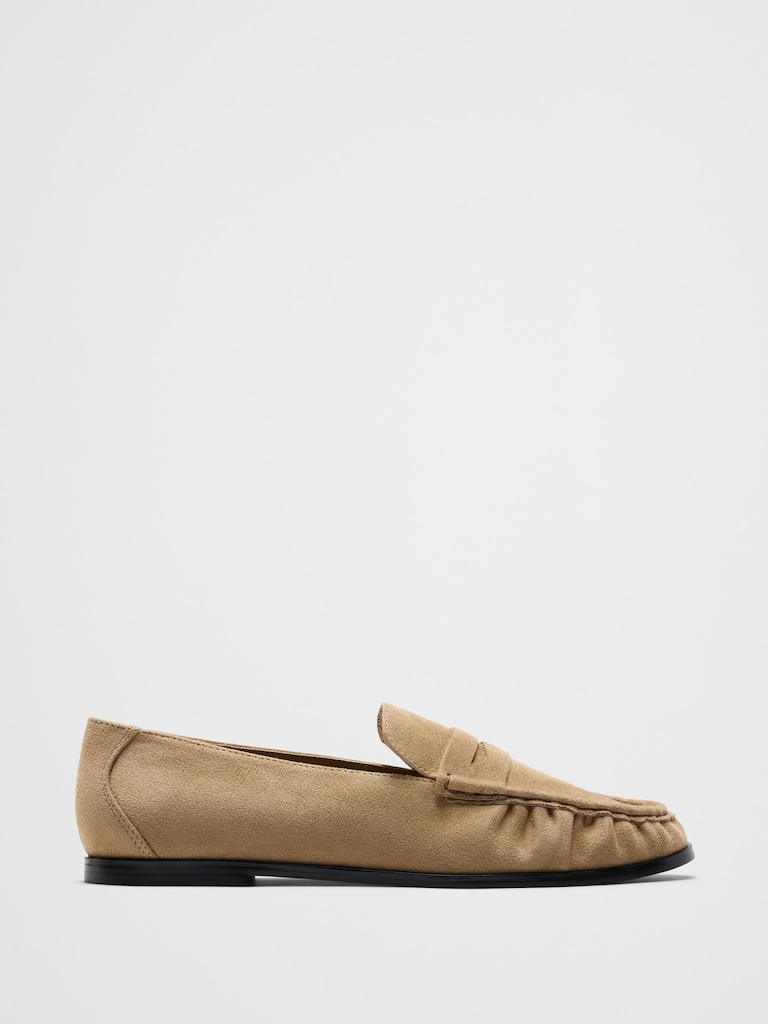 Vegan Leather Gathered Loafer