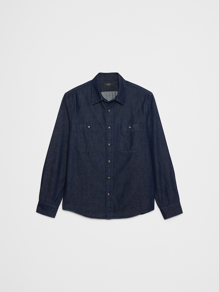 Standard-Fit Vintage Denim Shirt