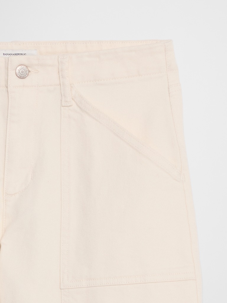 Mid-Rise Barrel-Leg Utility Jean