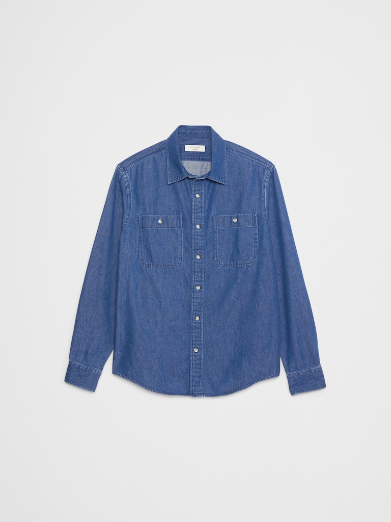 Standard-Fit Vintage Denim Shirt