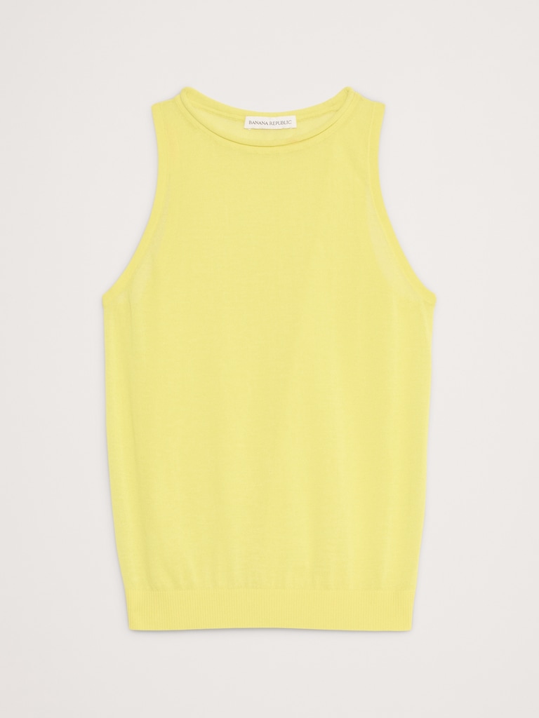 Sheer Ultra-Fine Cotton Sweater Tank