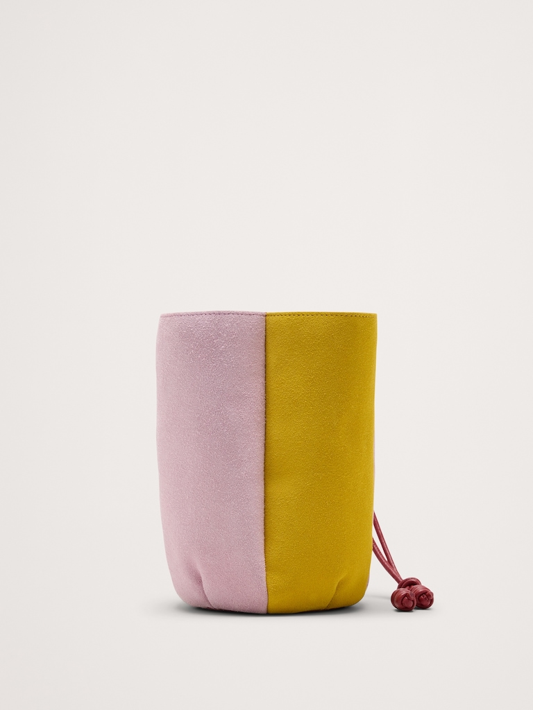 Color-block Suede Tulip Bag
