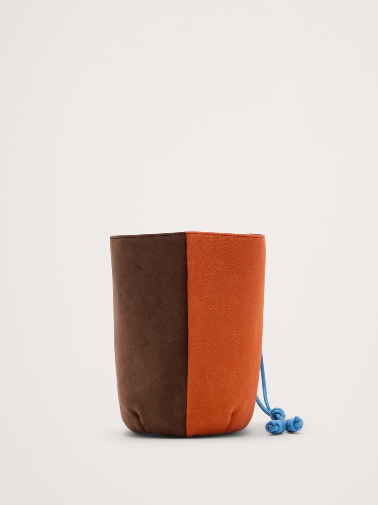 Color-block Suede Tulip Bag
