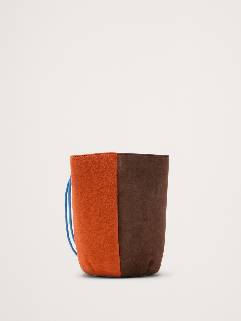 Color-block Suede Tulip Bag