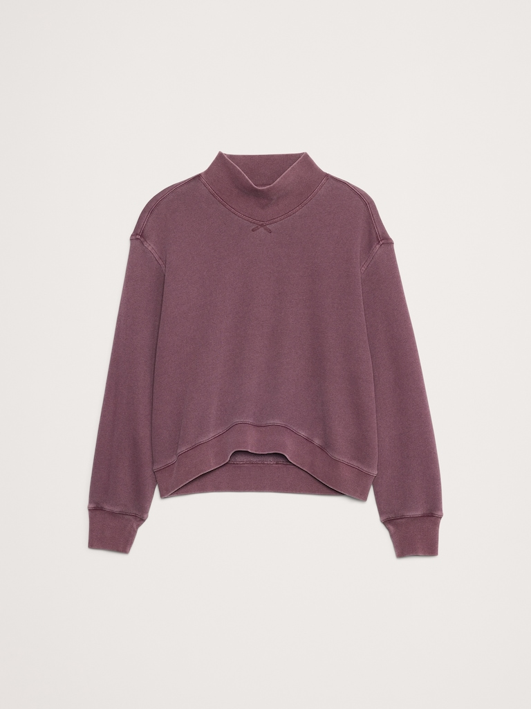 French Terry Mock-Neck Sweatshirt