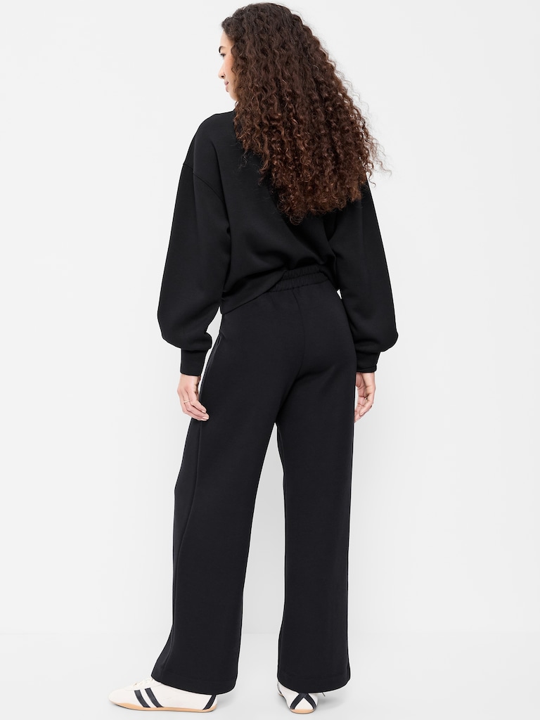 High-Waisted Bounce Fleece Wide-Leg Sweatpants