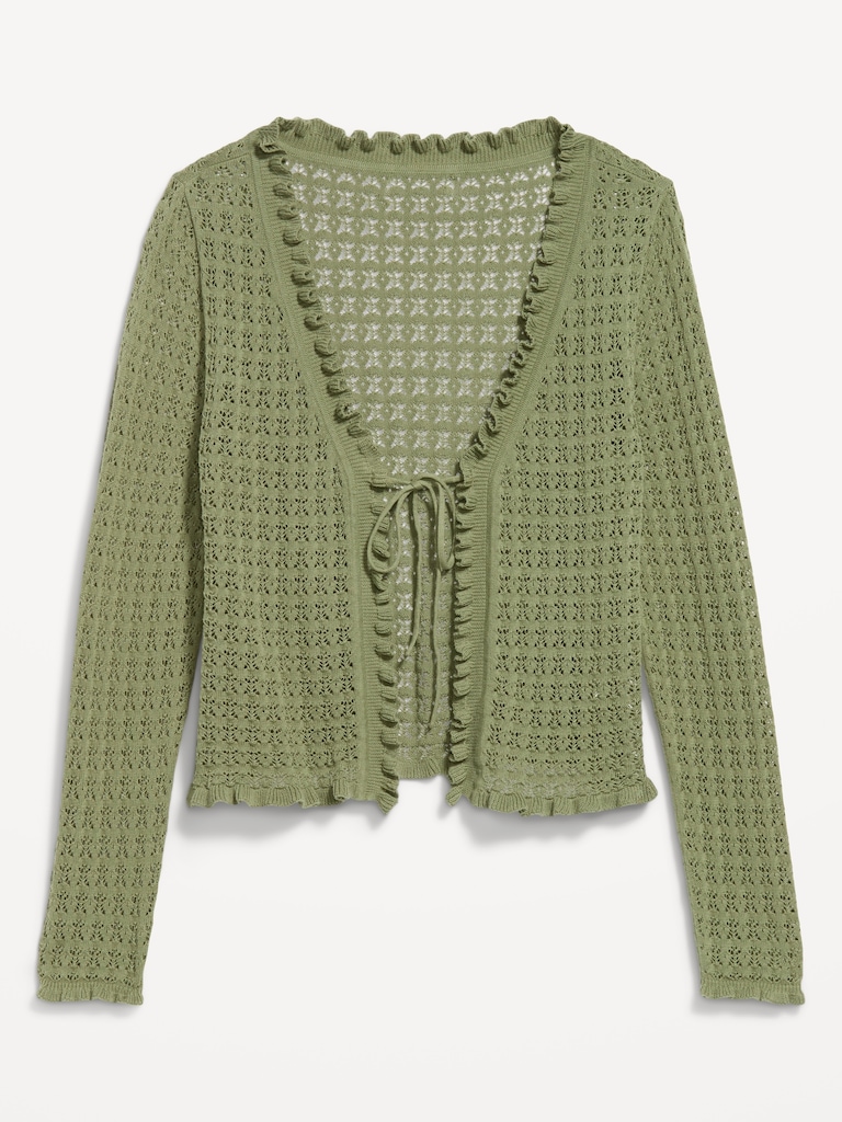 Tie-Front Open Cardigan
