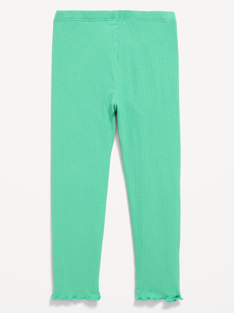 Rib-Knit Full-Length Leggings for Toddler Girls