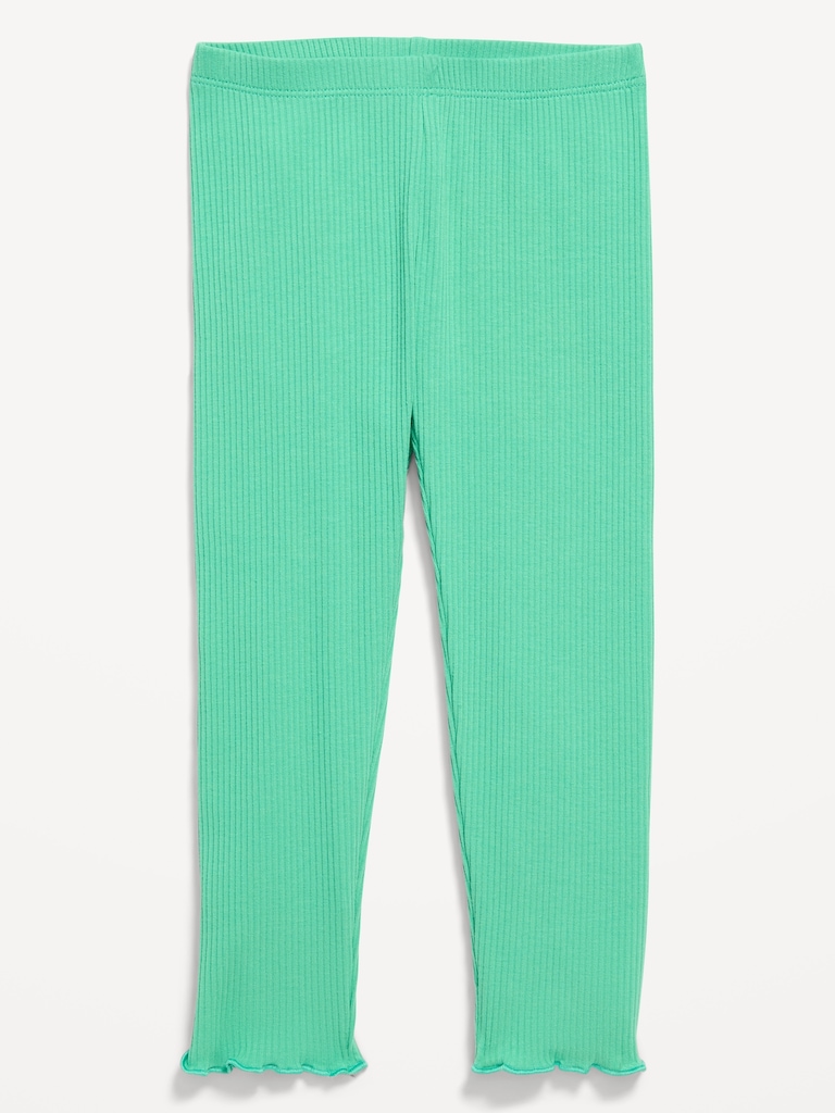 Rib-Knit Full-Length Leggings for Toddler Girls