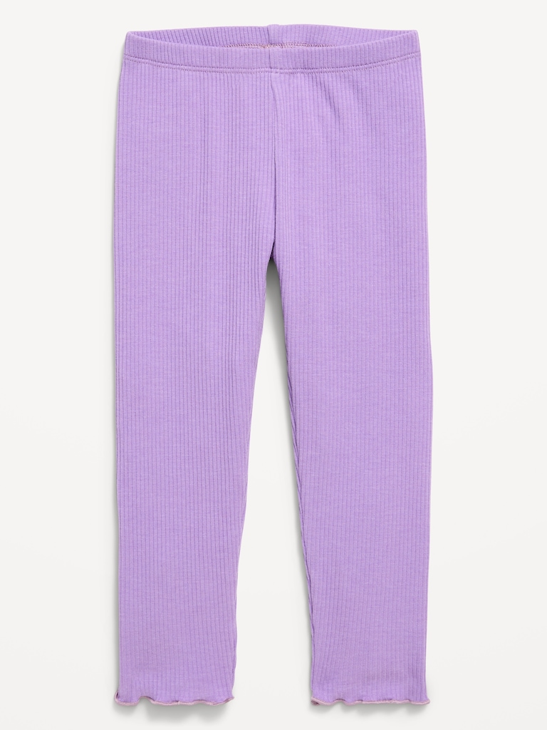 Rib-Knit Full-Length Leggings for Toddler Girls