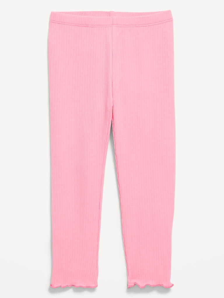 Rib-Knit Full-Length Leggings for Toddler Girls
