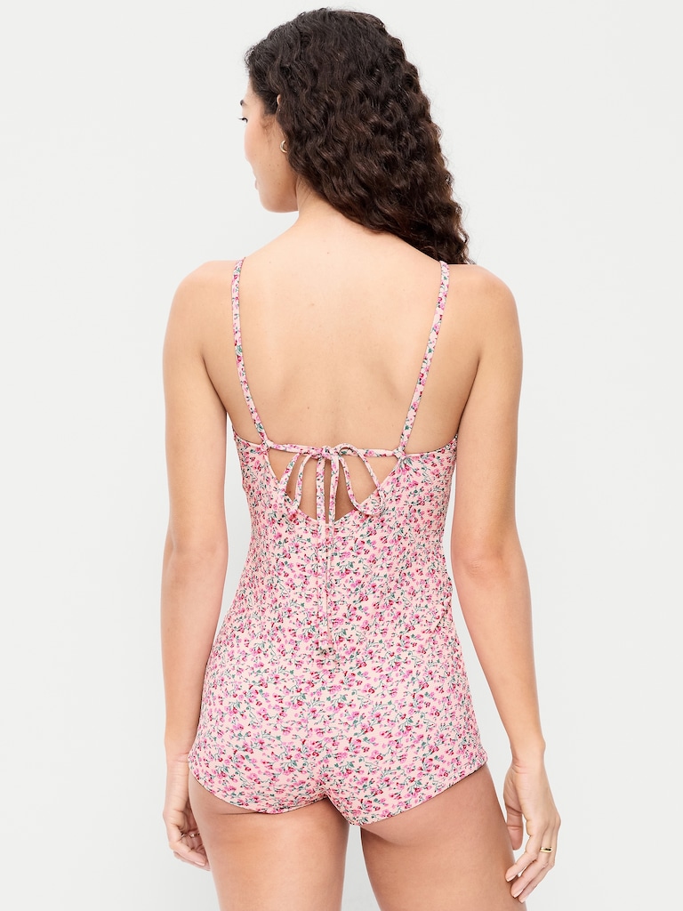 Textured Swim Romper -- 2.5-inch inseam