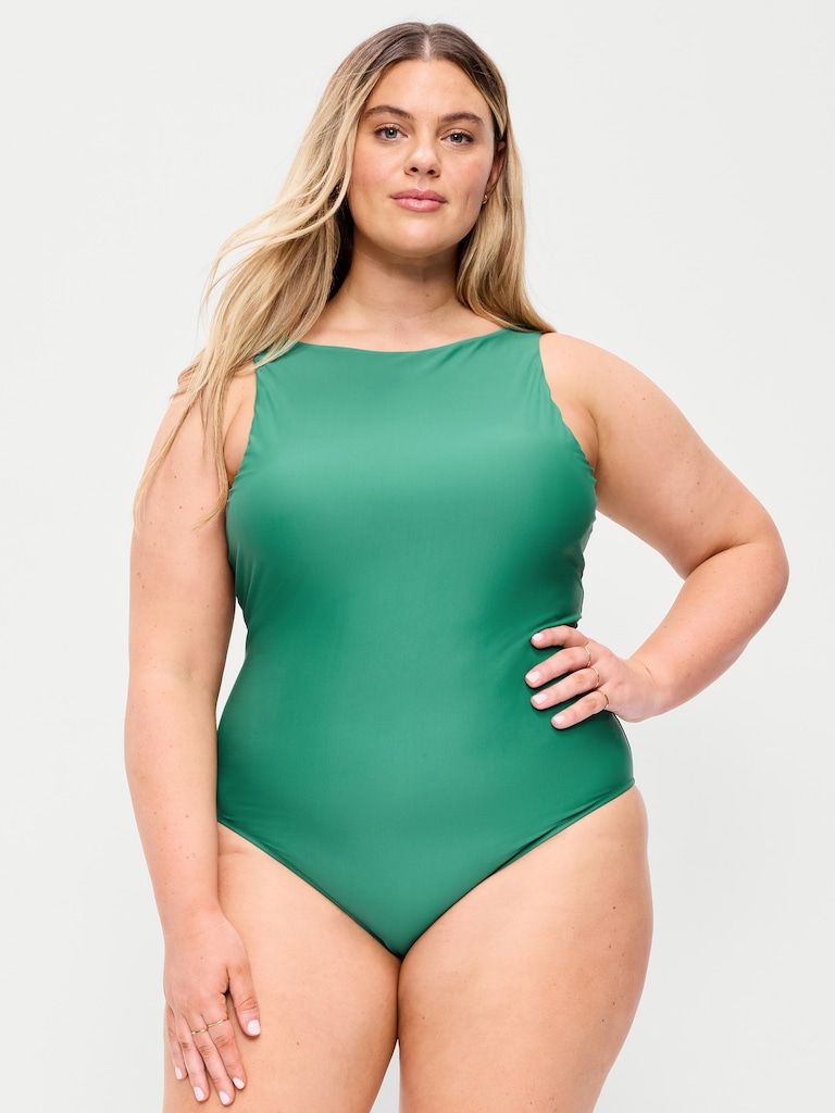 High-Neck One-Piece Swimsuit