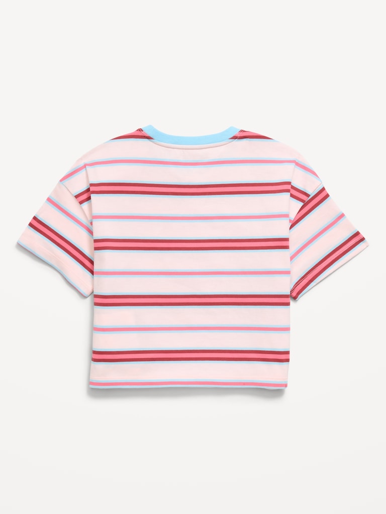 Oversized Short-Sleeve Cropped T-Shirt for Girls