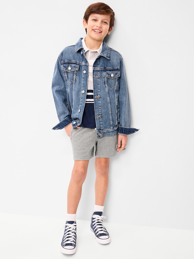 Below Knee Logo Fleece Jogger Shorts for Boys