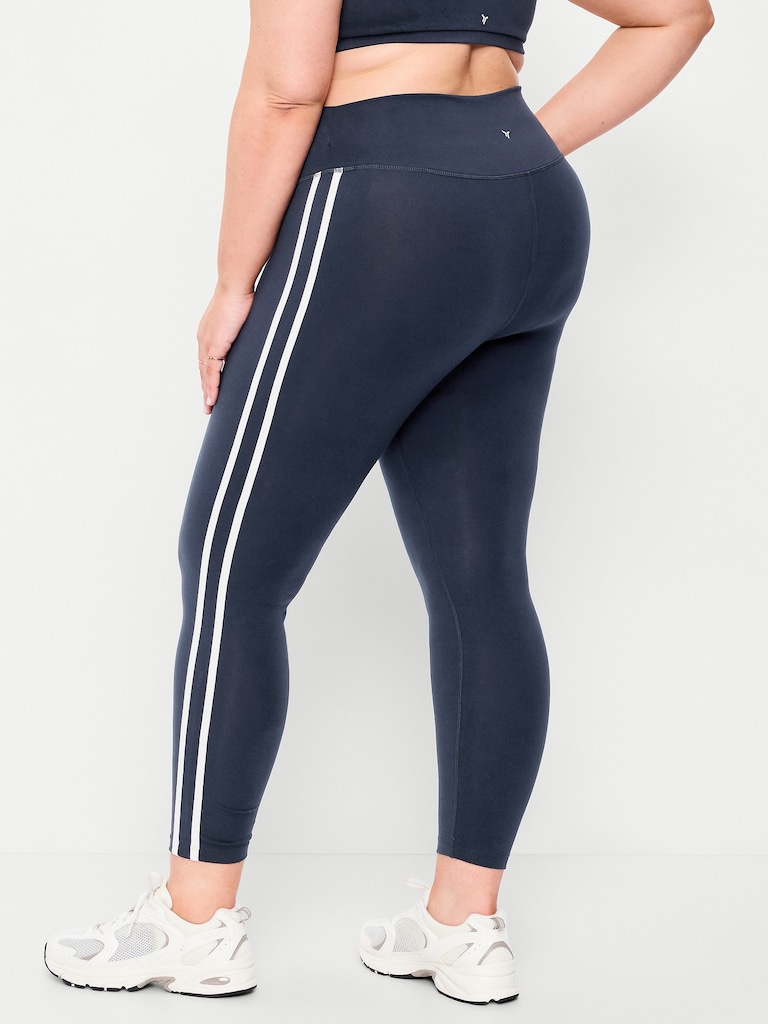 High-Waisted PowerChill Side-Striped 7/8 Cotton Leggings