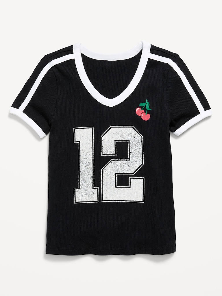 Fitted Short-Sleeve Graphic T-Shirt for Girls