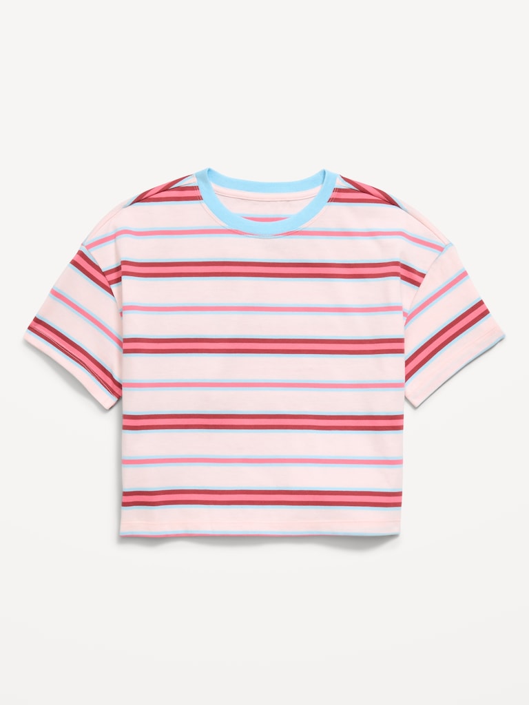 Oversized Short-Sleeve Cropped T-Shirt for Girls